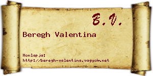 Beregh Valentina névjegykártya